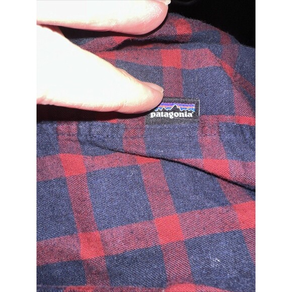 Patagonia Shirt Mens XXL Red Blue Plaid Organic Cotton Long Sleeve Button Down - Picture 5 of 5